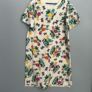 Hanna Andersson Toucan Floral Summer Dress 140 14-16 Summer Cotton Dress